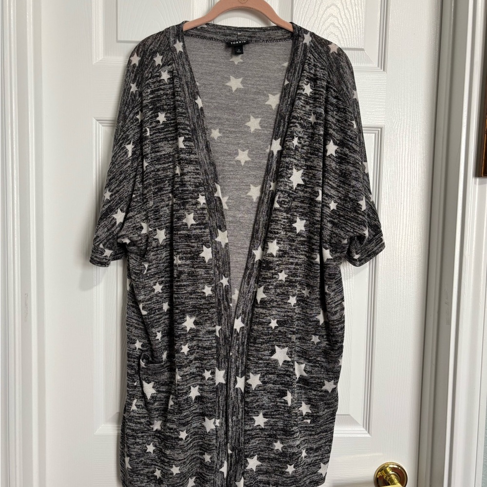 Gray Star Patterned Cardigan - image 2